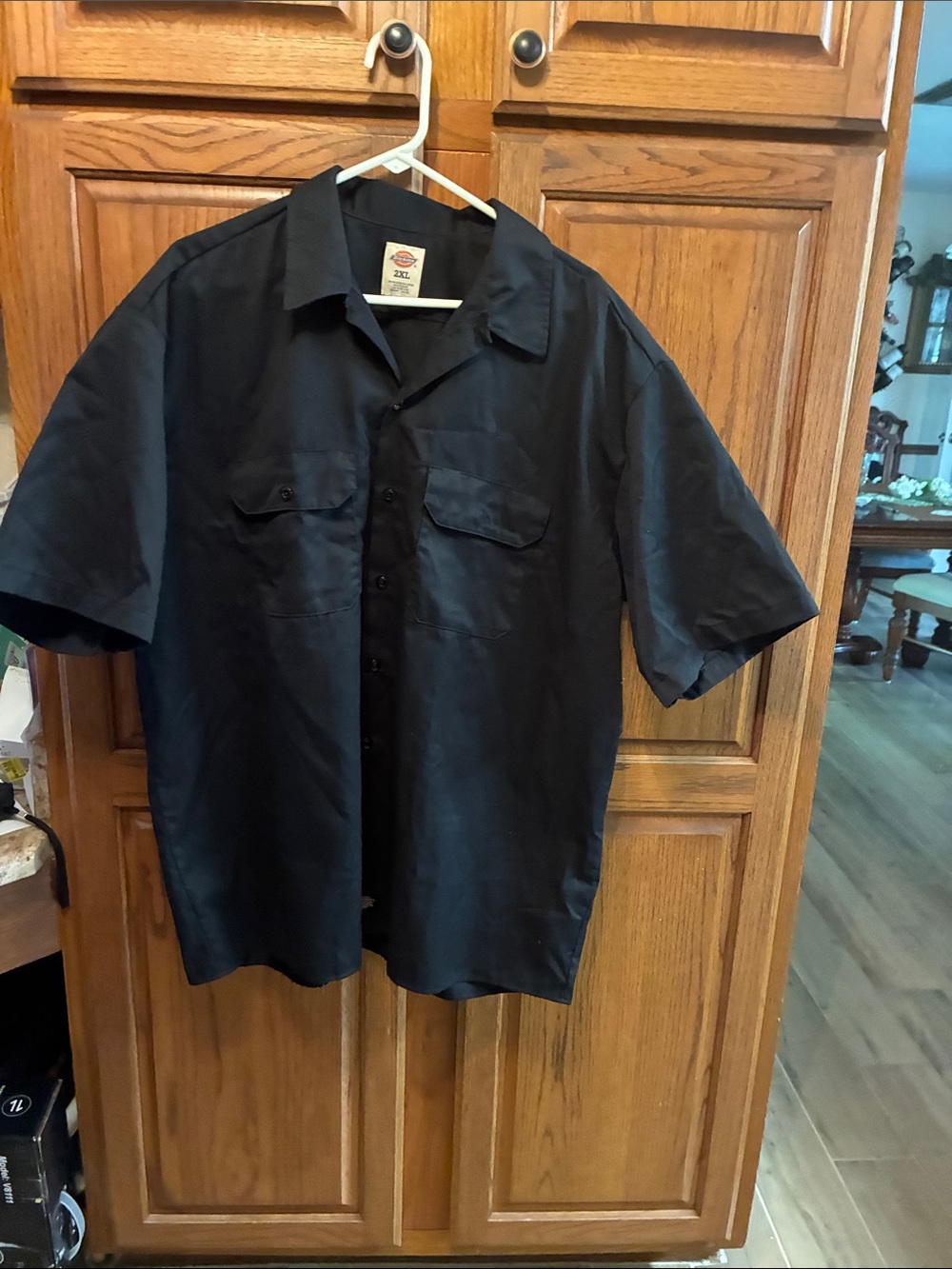 Men’s Dickies Black Short-Sleeve Button-Down Work Shirt size 2XL